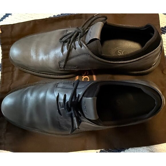 Tod’s Men’s Black Leather Derby Shoes Size 9 | Italian Luxury Lace-Up Dress Shoe - Picture 2 of 12